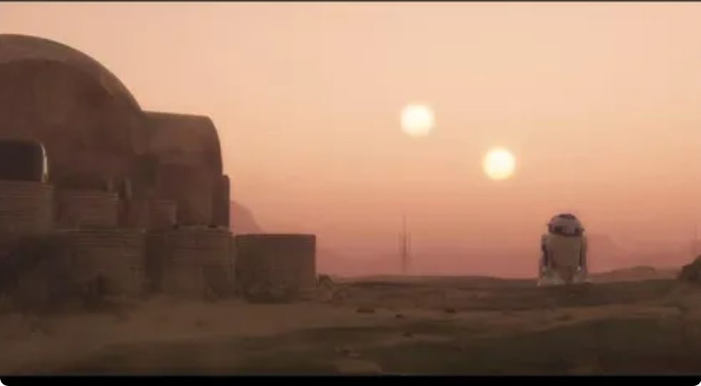 Tatooine sunset with R2D2