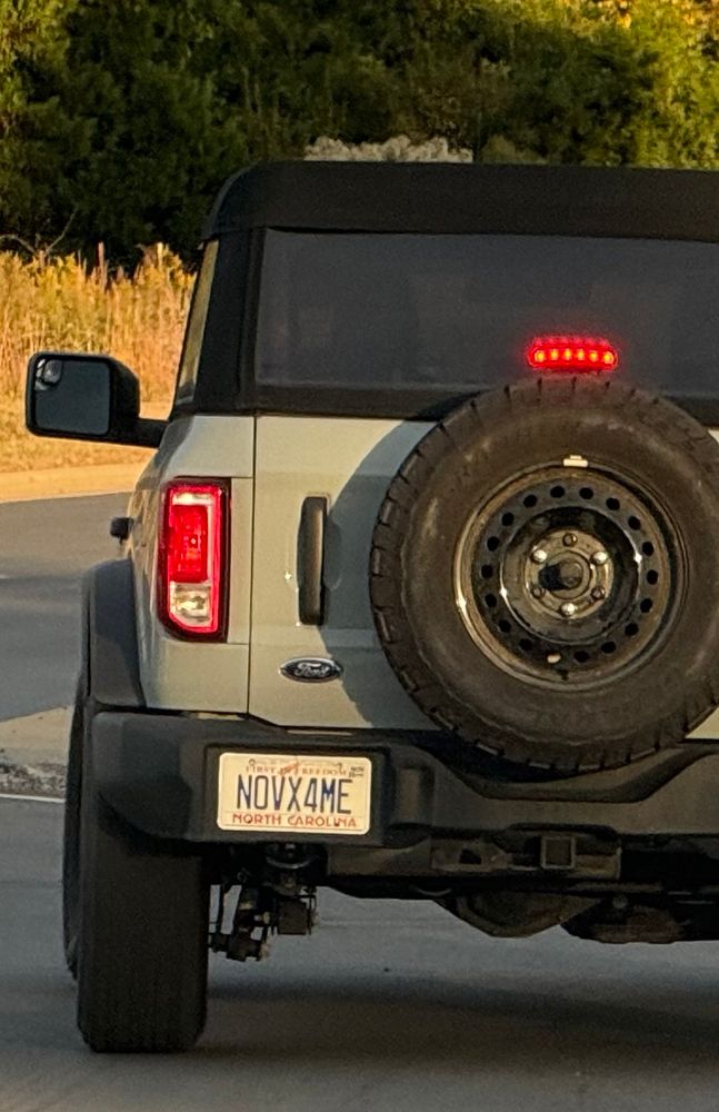 Vehicle with license plate that reads “NOVX4ME”