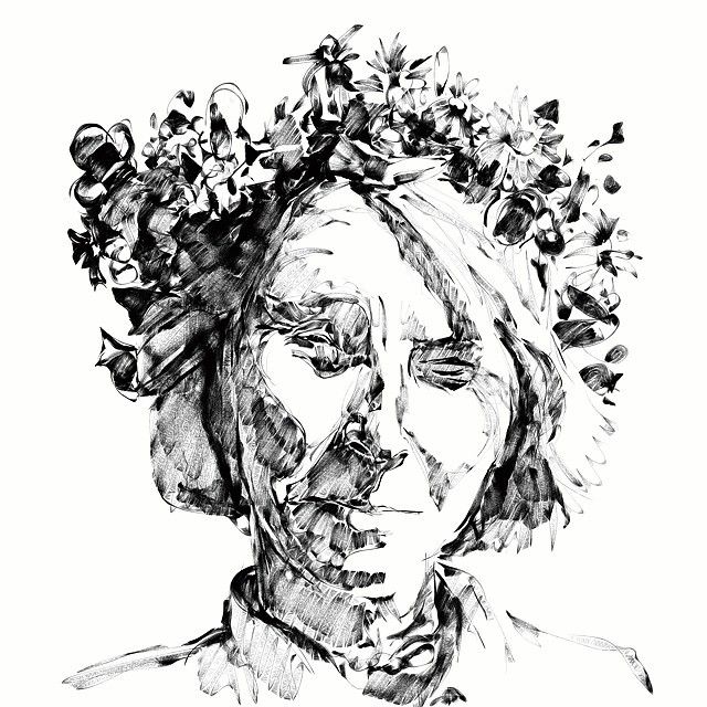 black and white portrait sketch