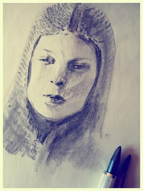 photo of a sketch, pencil on paper
