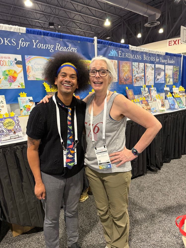 Mychal and Laurie Halse Anderson smile together for a photo