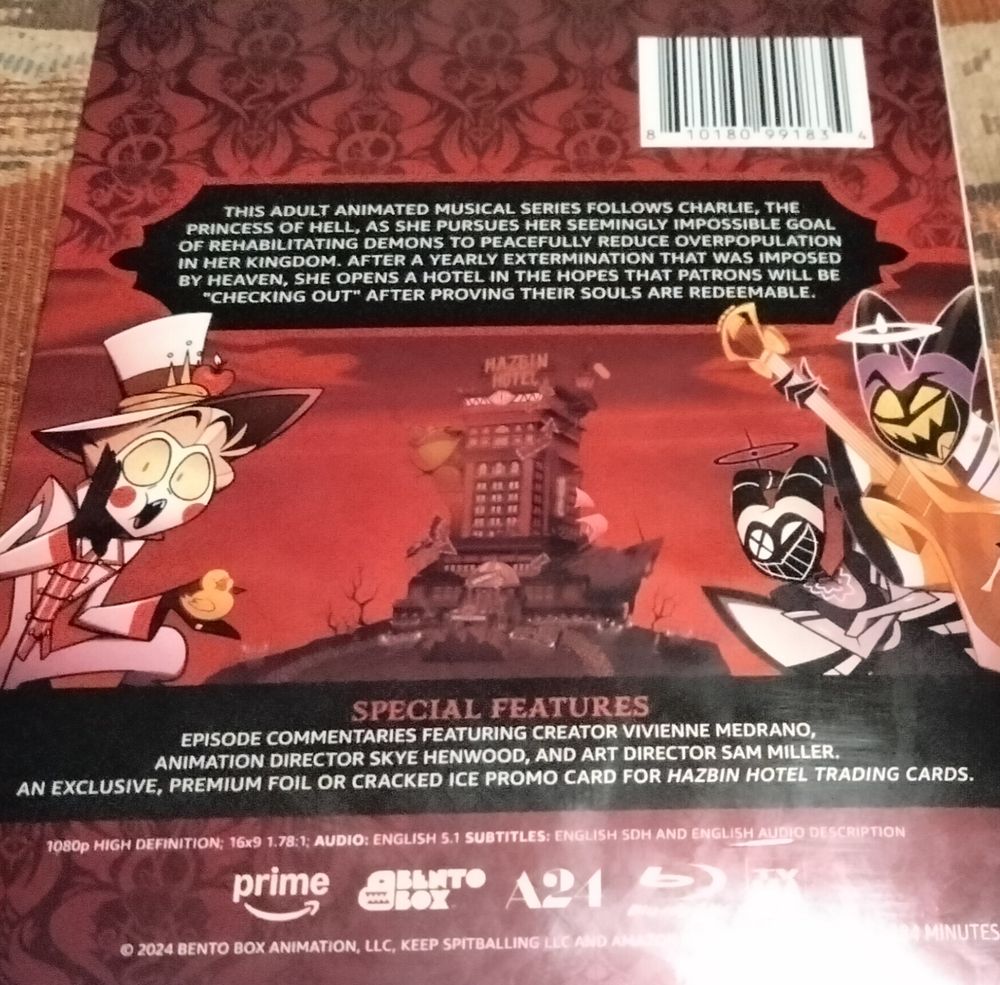 Hazbin hotel season 1 Blu Ray back 