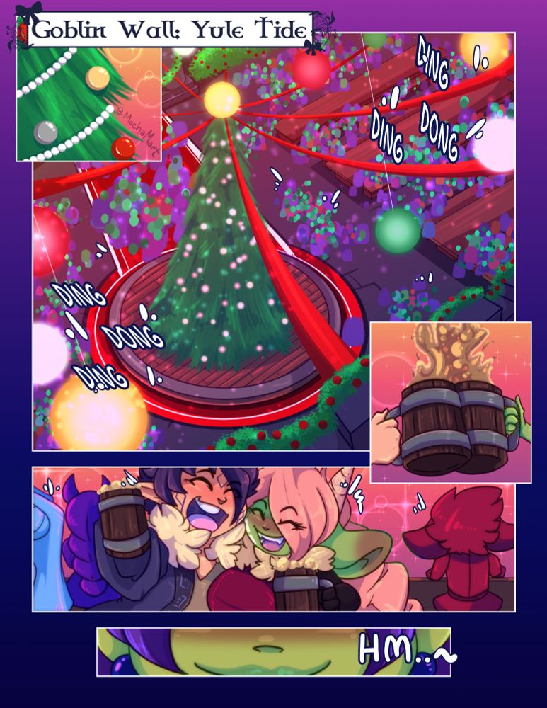 A celebration takes place at the kingdom known as Goblin Wall. All are celebrating including the Queen and her dear mage. The archmage however merely watches, content. 