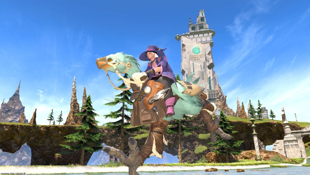 Temple and Foggy are running on through Dravania, the Cenotaph of Idyllshire rising behind them.