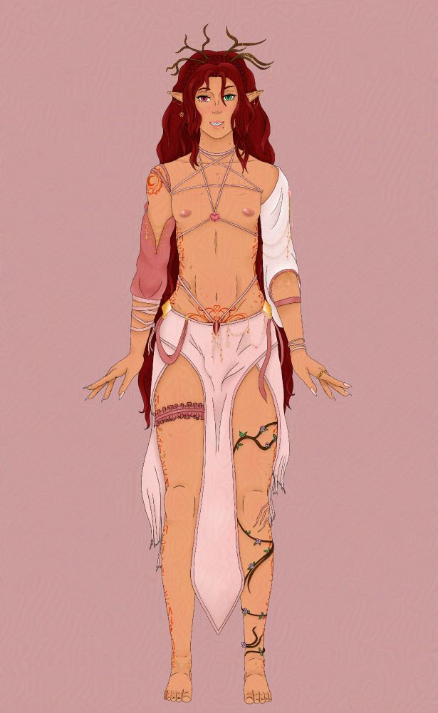 same oc in first outfit, it's a neutral pose fully body reference pic