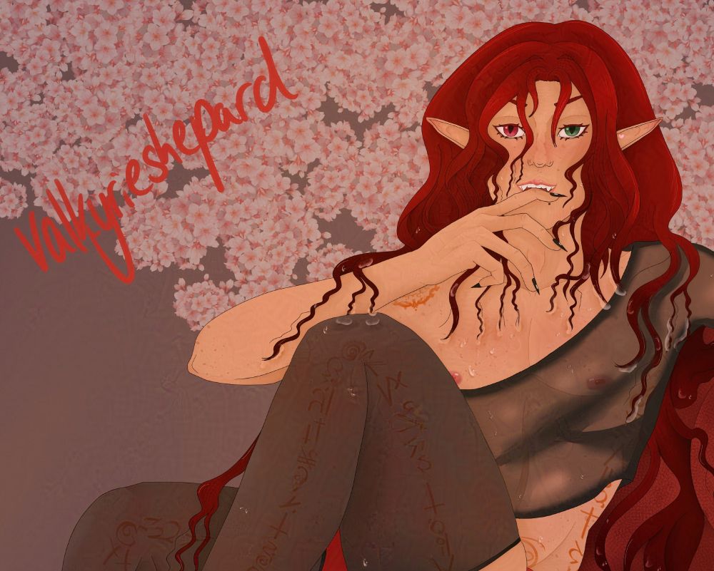 same oc with a close up of his torso and face