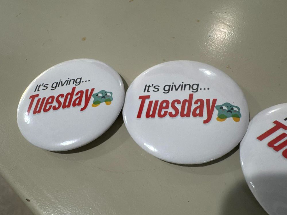 It's giving...Tuesday buttons with a small disgusted face next to Tuesday. 