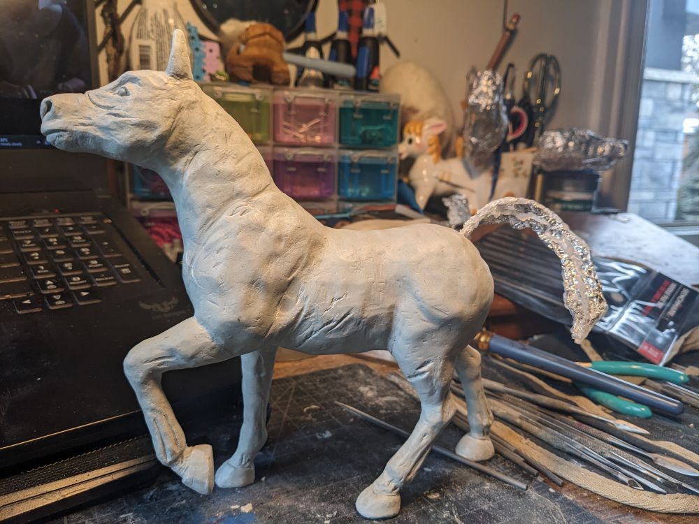 The same horse, now completely covered in epoxy.