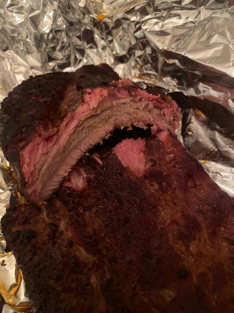 Baby backs with a pretty solid smoke ring.