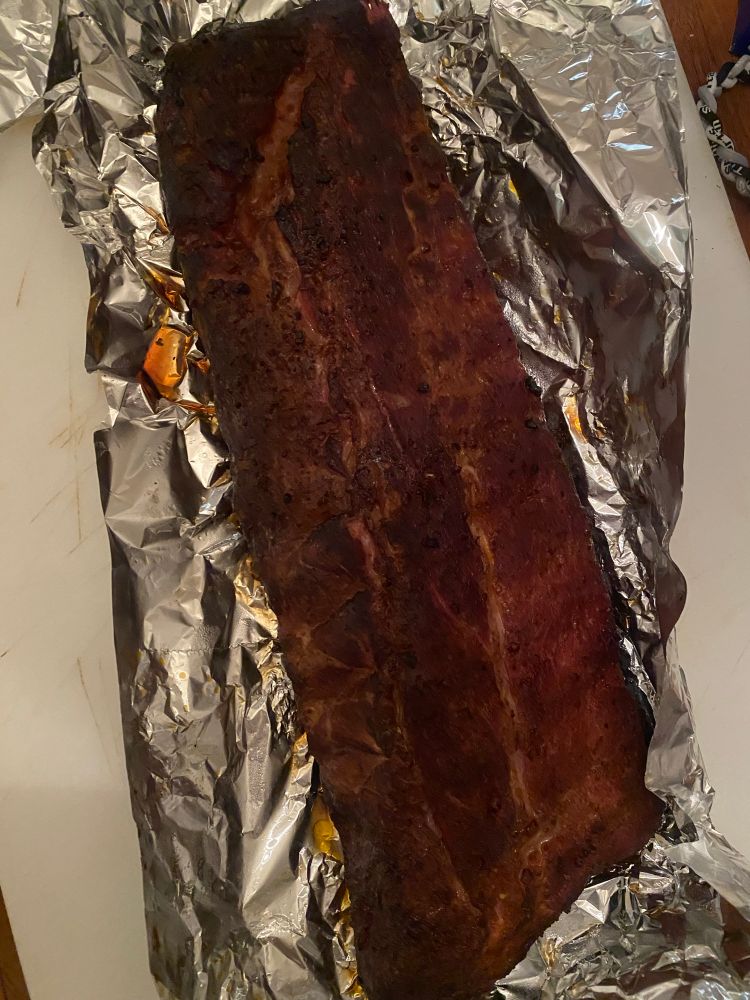 A just smoked each of baby back ribs.