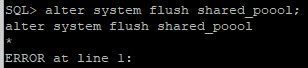 SQL> alter system flush shared_poool;
alter system flush shared_poool
*
ERROR at line 1:
