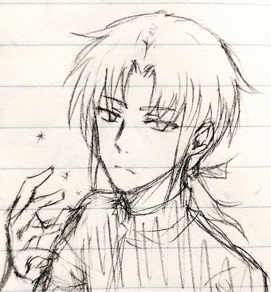 オリジナルキャラクターのアナログ落書き