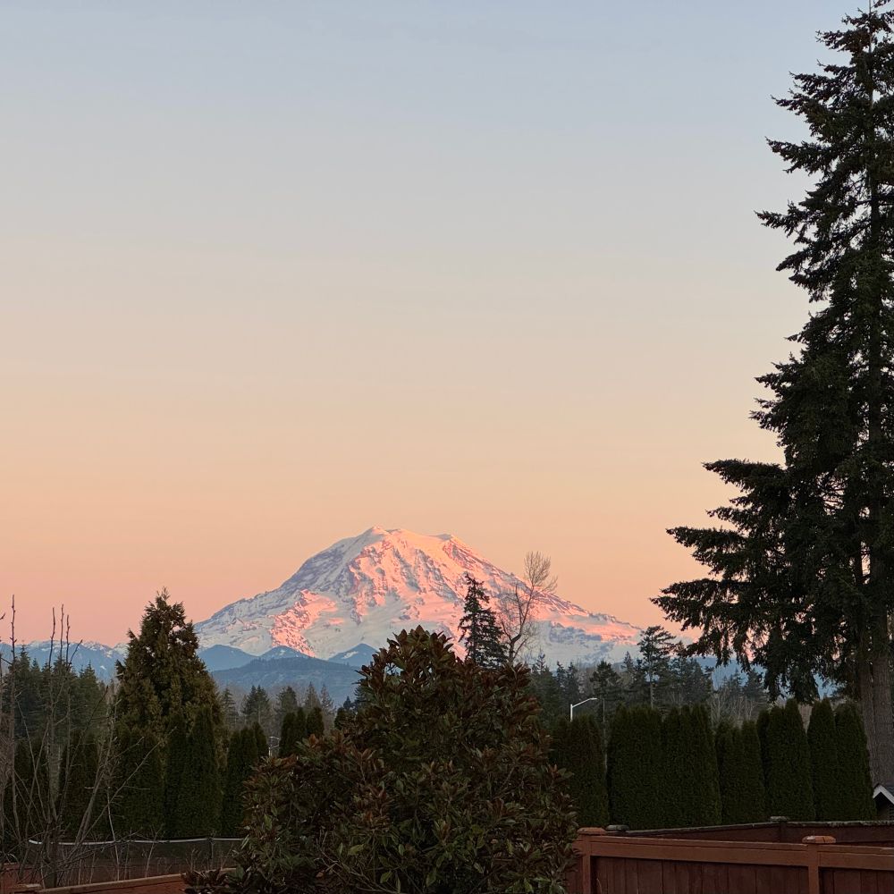 Mount Rainier at sunset