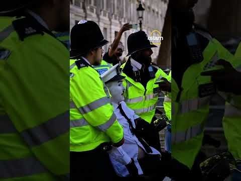 Disabled protester in Charlie Chaplin costume arrested | Islam Channel