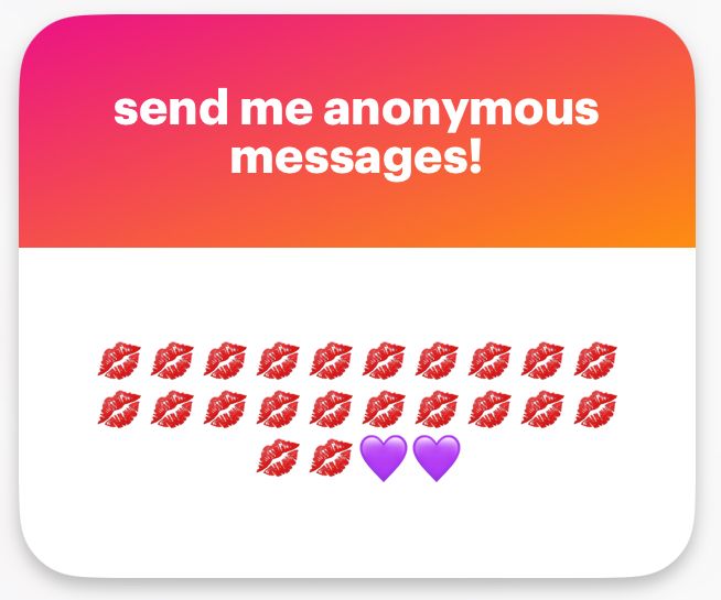 22 kiss emojis, followed by 2 purple heart emojis