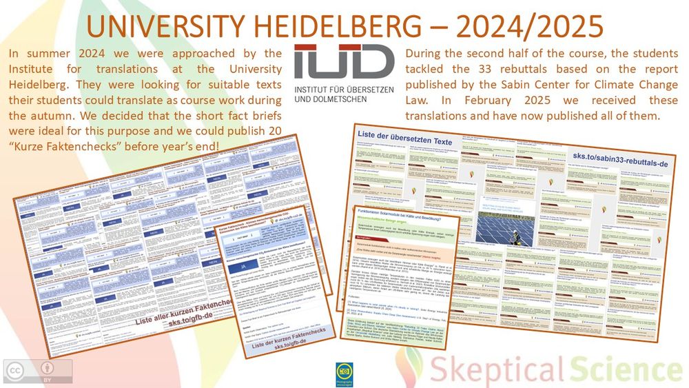 Screenshot of a slide showing composite images of German fact brief and Sabin rebuttal translations.