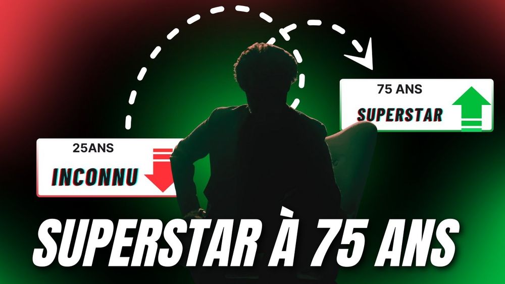 Miniature de la vidéo : la silhouette dans l'ombre d'un acteur avec la mention "superstar à 75 ans".
