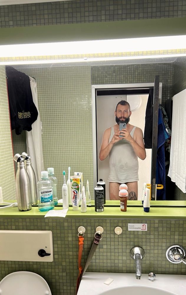 Mirror bathroom selfie