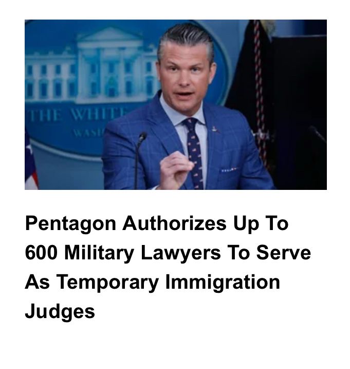  Pentagon Authorizes Up To 600 Military Lawyers To Serve As Temporary Immigration Judges