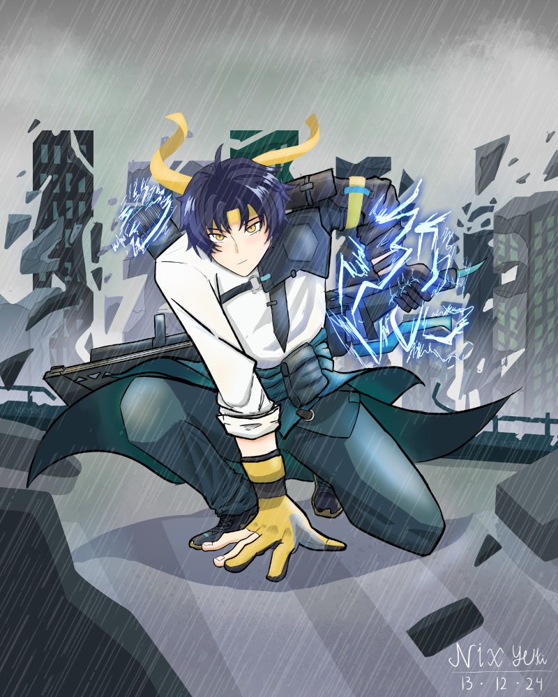 Illustration of Harumasa from Zenless Zone Zero