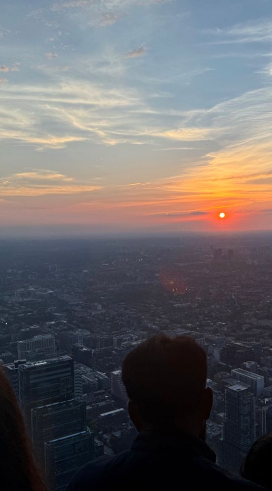 Sun nearing the horizon from the CN Tower
