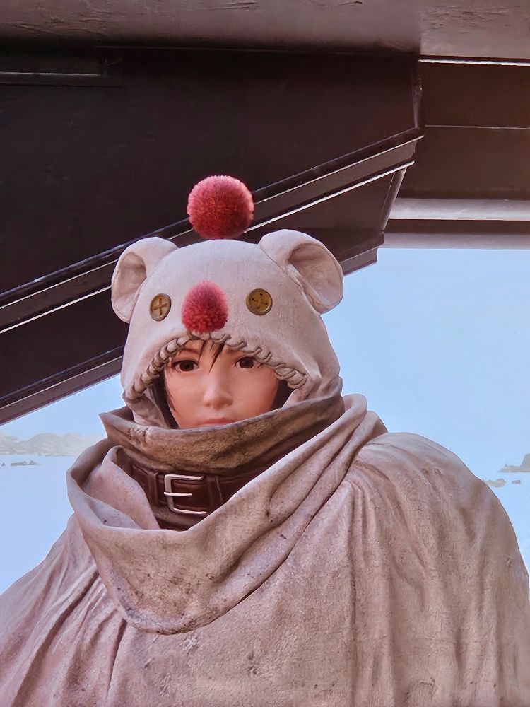 Yuffie from Final Fantasy VII Rebirth in her moogle outfit