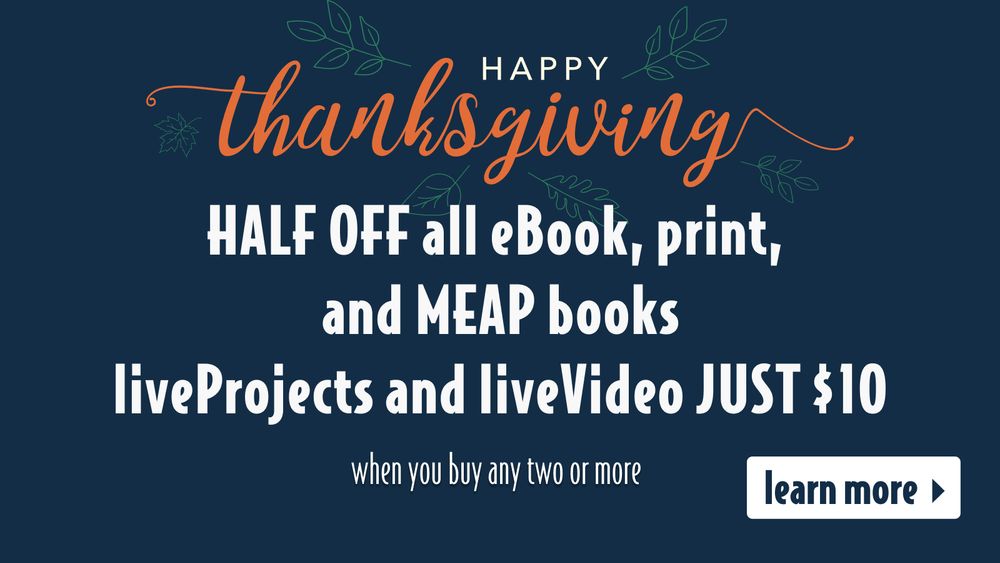 Happy thanksgiving. Half off