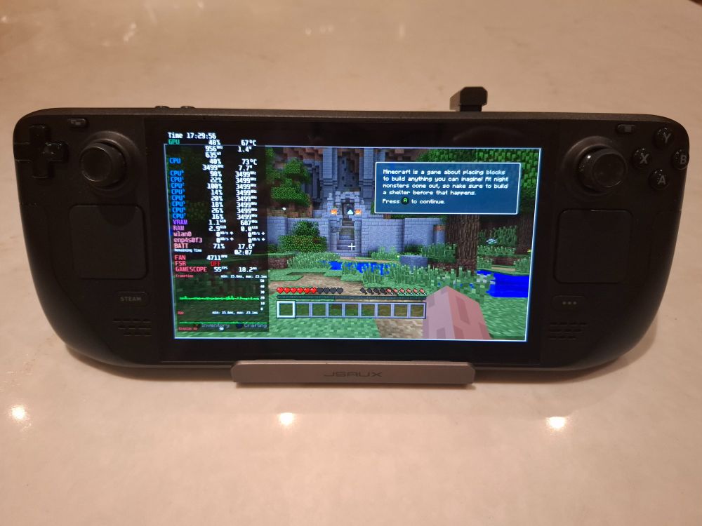 XWine1 running Minecraft Xbox One Edition on Steam Deck (SteamOS)