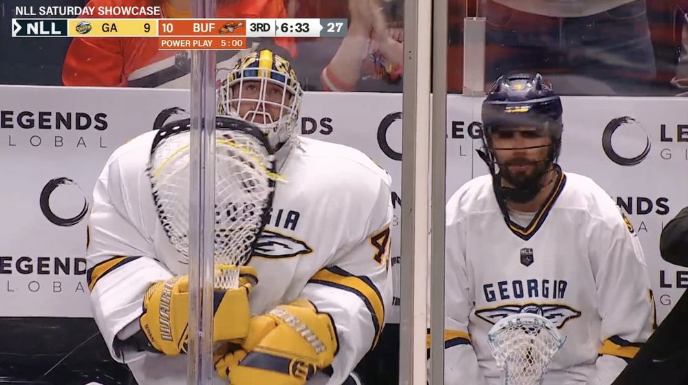 Goalie in the sinbin.