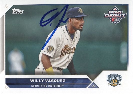 Autographed 2023 Topps Pro Debut baseball card of Willy Vasquez. 