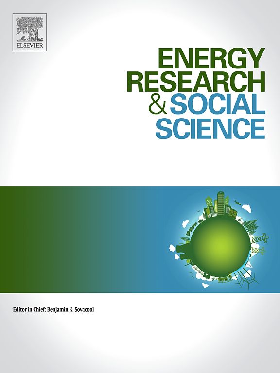 Cover of Energy Research & Social Science journal.