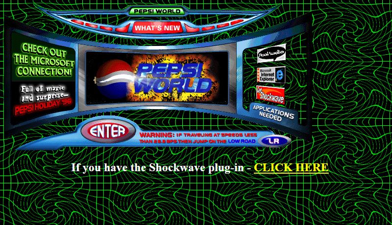 Pepsi website in 1996