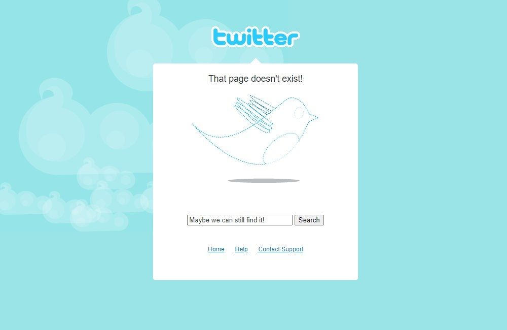 Twitter 404 error page in 2008