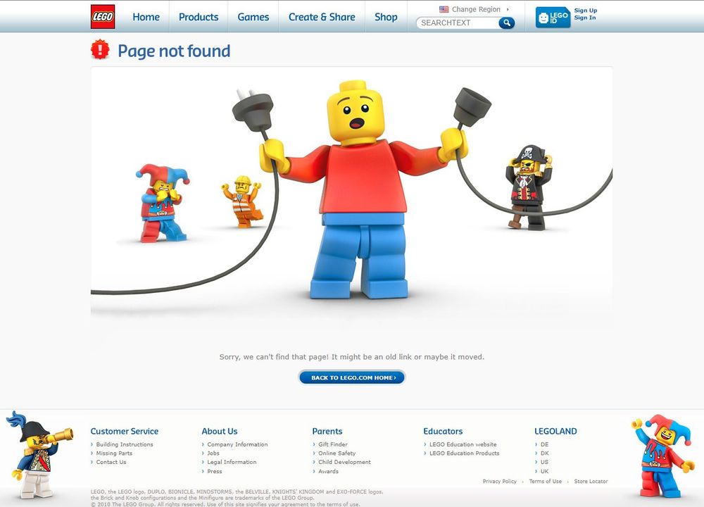 LEGO – Page Not Found in 2010