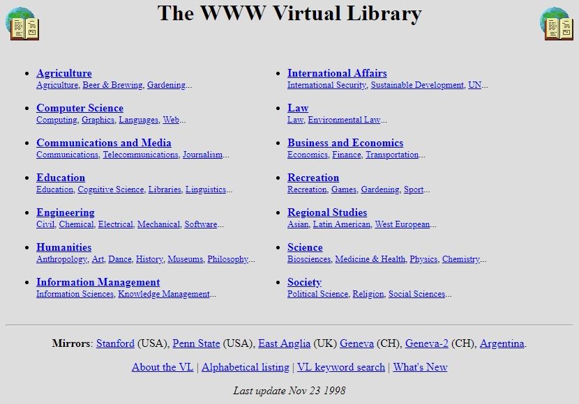 The WWW Virtual Library