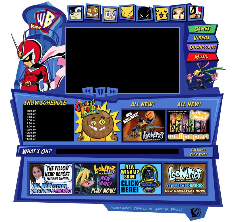 Kids’ WB website in 2005