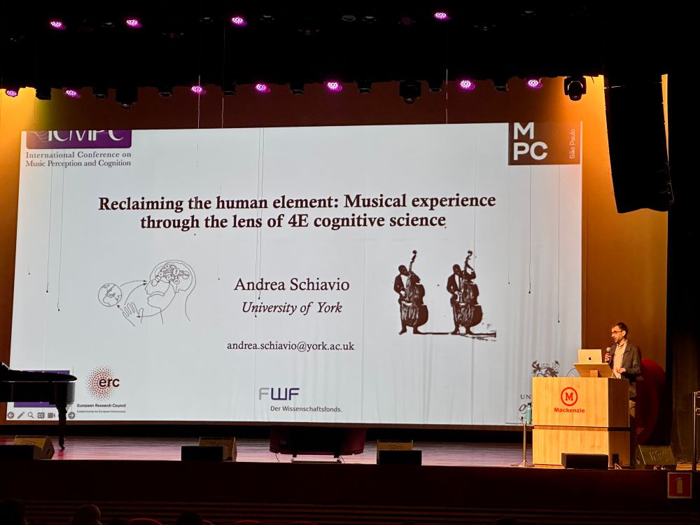 Dr. Andrea Schiavio presenting at ICMPC18 in São Paulo! 