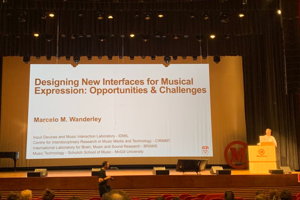 Dr Marcelo Wanderly giving a keynote at ICMPC18 