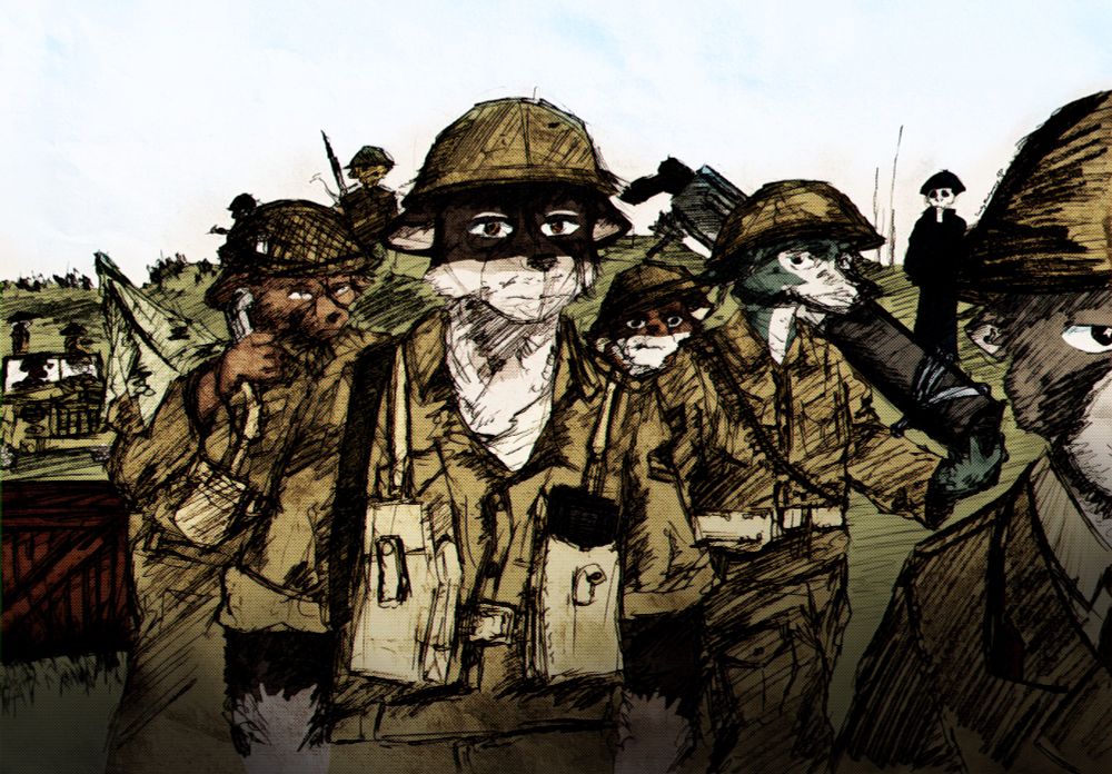 Furry Soldiers in various gear based on Second World War British Equipment and Photos from the US Pacific Front.