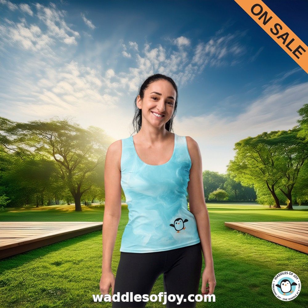 Glide into comfort with our Winking Penguin Dream Cloud Tank Top, now ON SALE! 🐧 Float on a happy cl