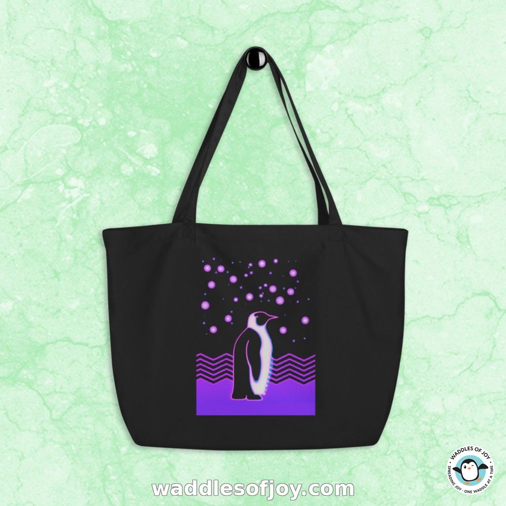 Make a bold statement with our vibrant Synthwave Penguin Tote! 🐧✨ This eco-friendly organic cotton b