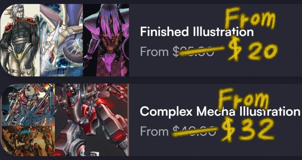 a screenshots of more of my vgen services showing their prices discounted