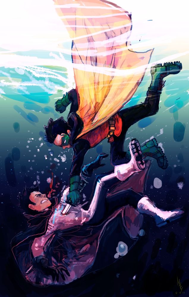 Damian Wayne stabbing his old assassin self 

#fanart #illustration