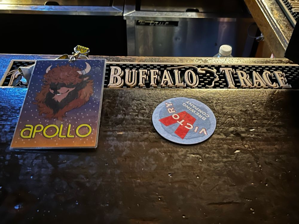 My badge on a bar