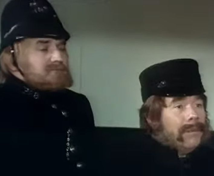 Two Ronnies as Victorian policemen.