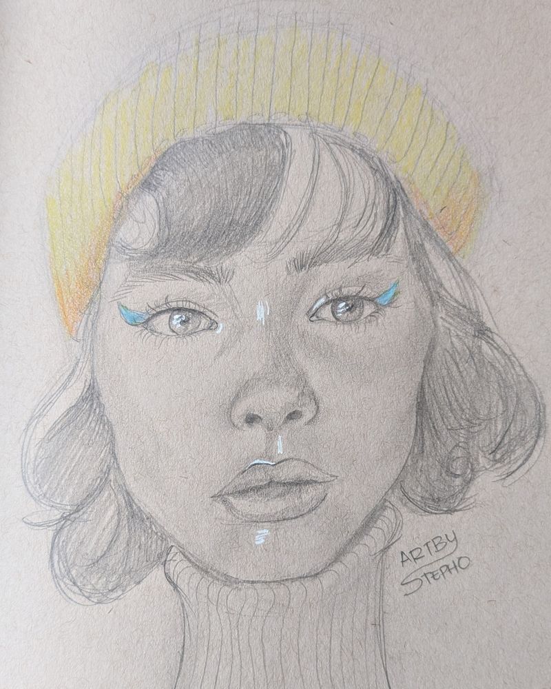 Pencil drawing of a woman