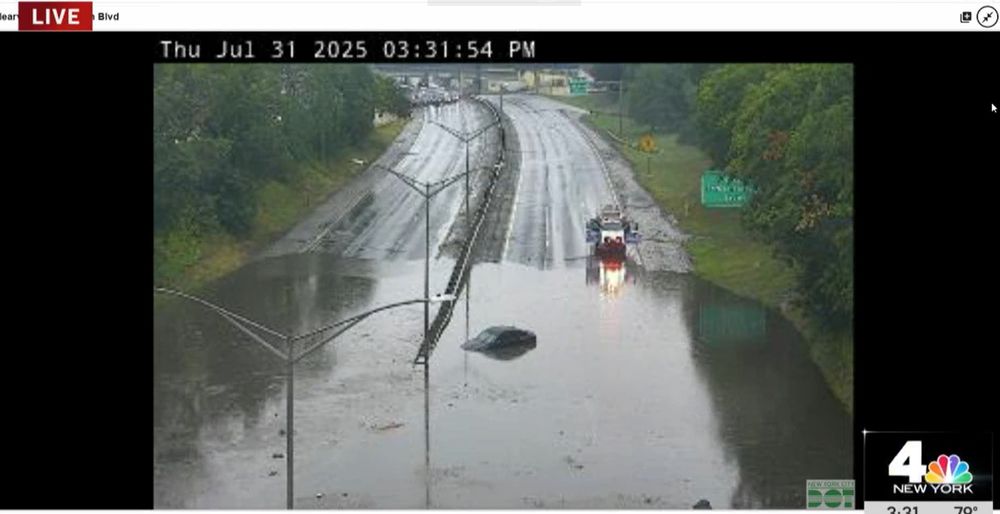 Flooding this afternoon in Bayside, Queens.