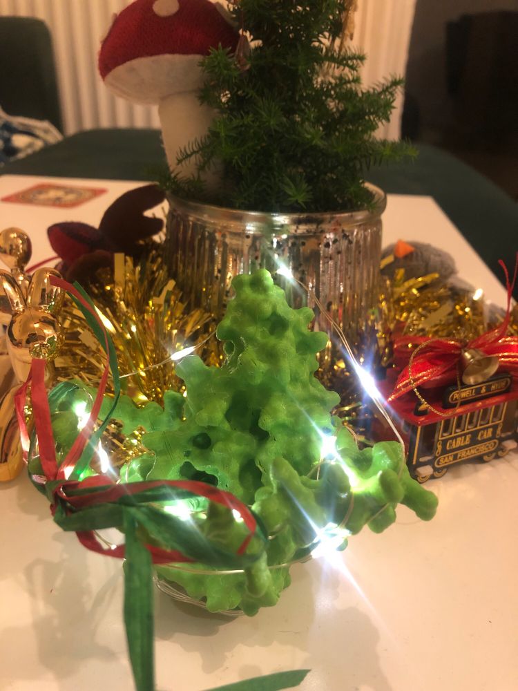 Protein structure model with fairy lights