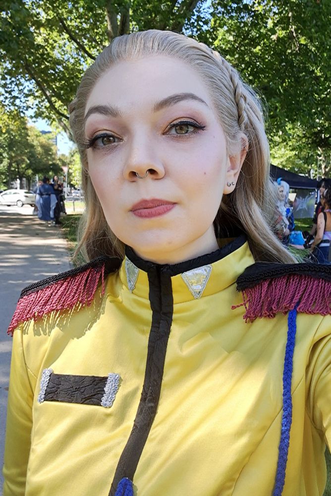 Selfie of me in a Nanami Kiryuu cosplay from Utena