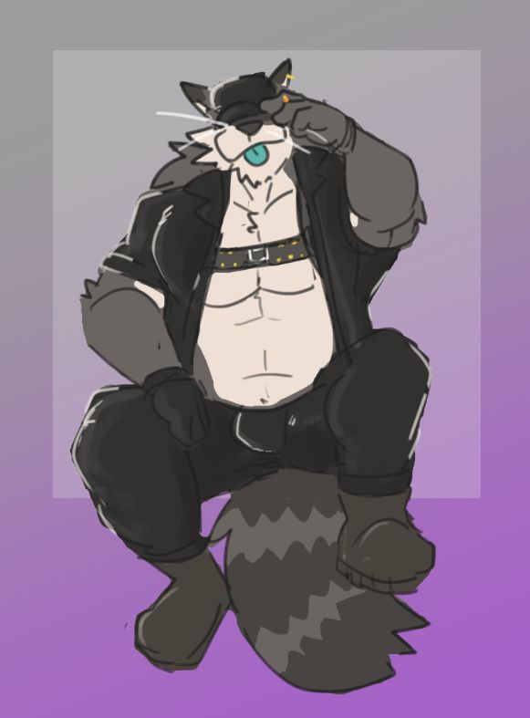 raccoon Hare in leathery gear